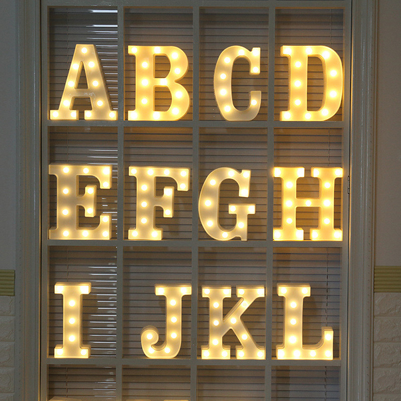 Alfabeto Letra Luzes Led Light Up Letras De Plástico Branco Em Pé Pendurado A M U0026taizhou